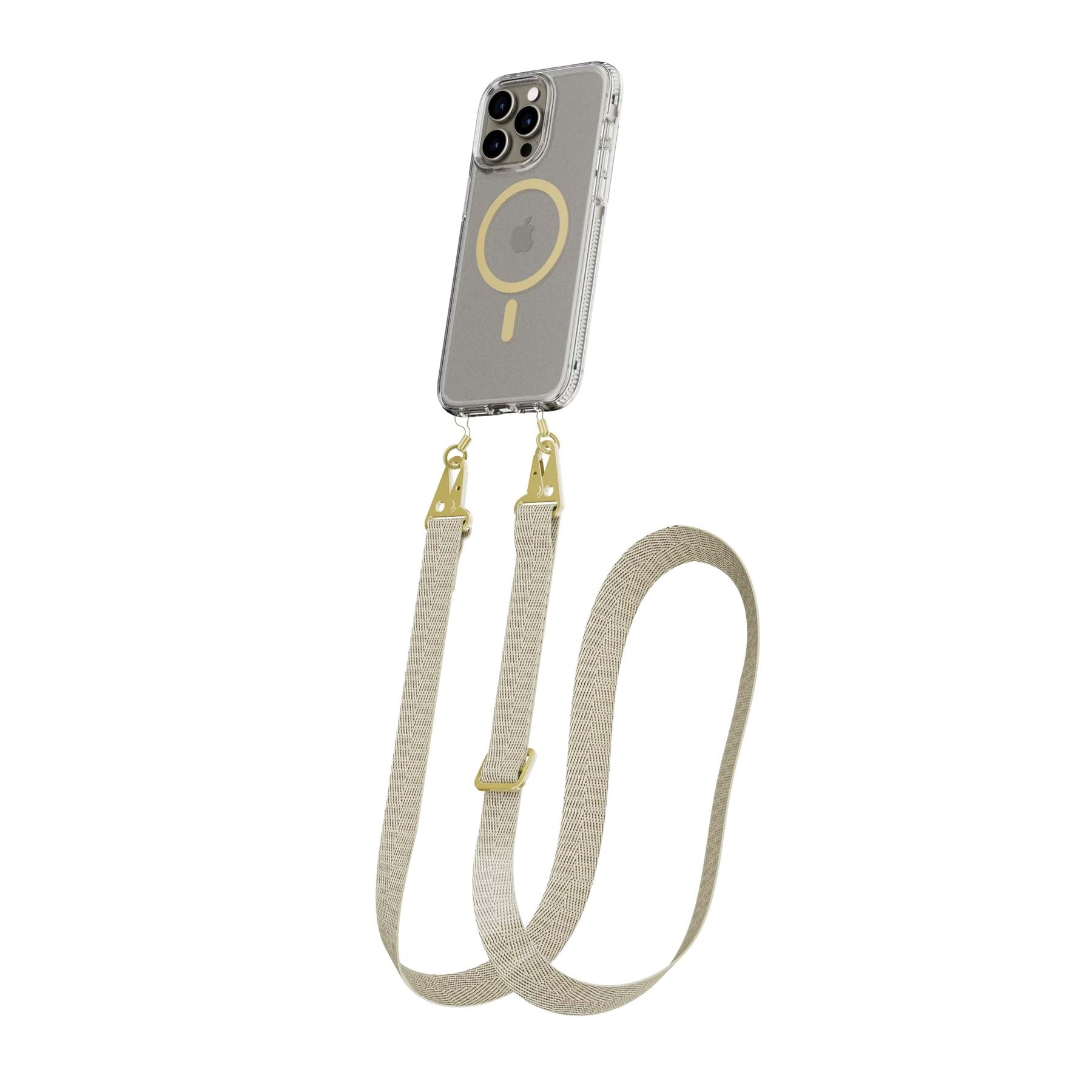 FlexQuartz - Apple iPhone 15 Pro Max Case MagSafe® Compatible with Cross-Body - Gold