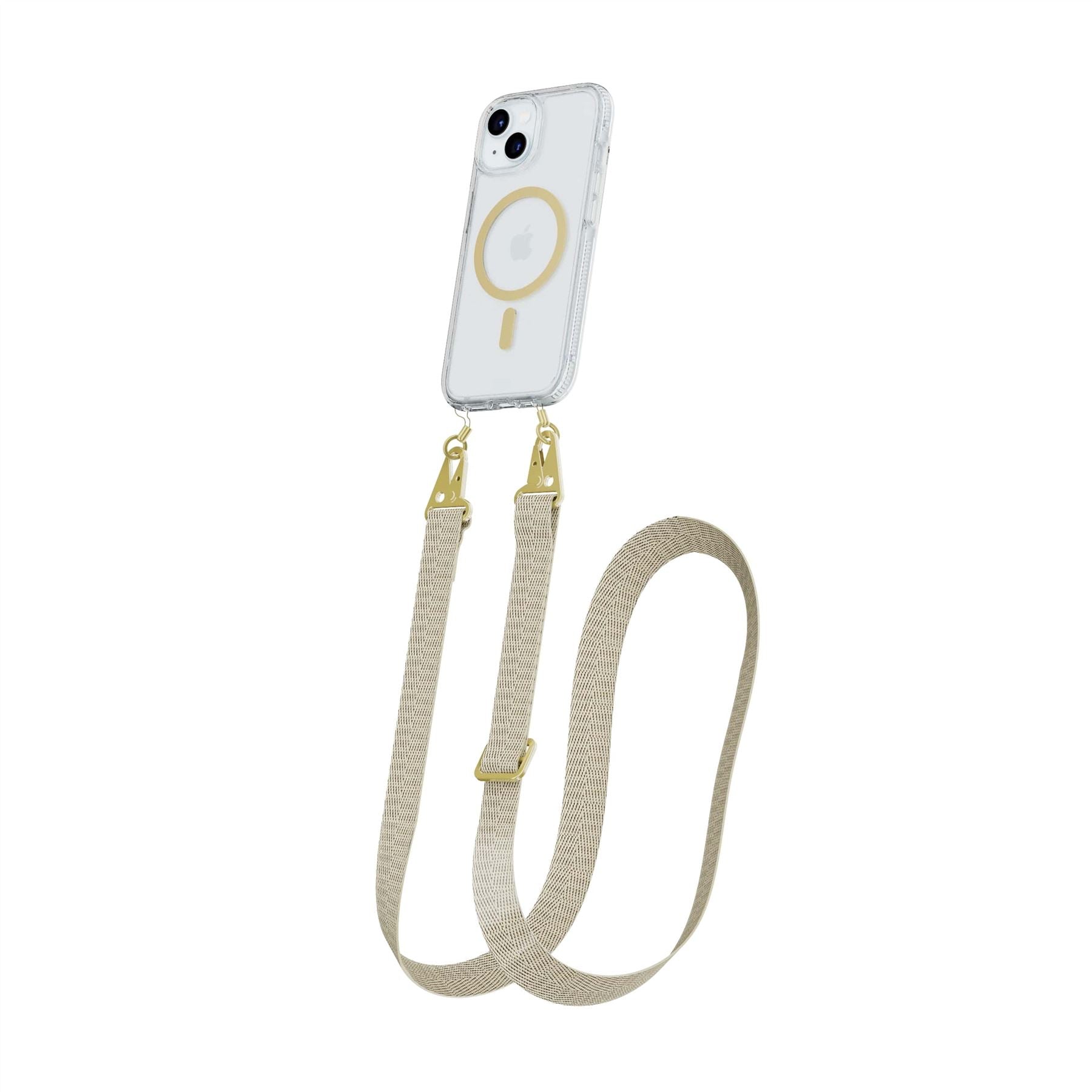 FlexQuartz - Apple iPhone 15 Case MagSafe® Compatible with Cross-Body - Gold