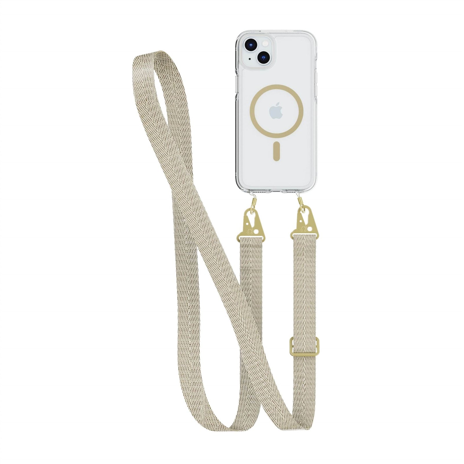 FlexQuartz - Apple iPhone 15 Plus Case MagSafe® Compatible with Cross-Body - Gold